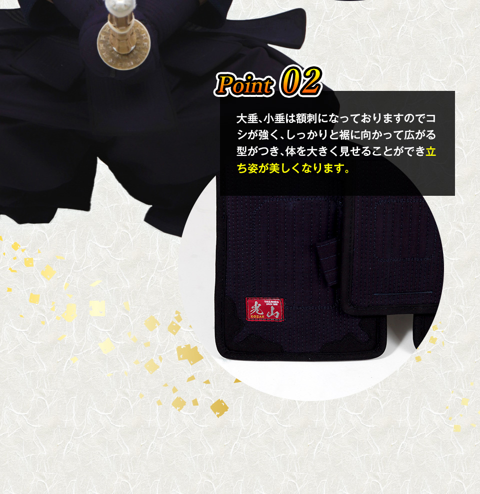 「光山 -KOZAN-」 8mm織刺 剣道防具 面・甲手・垂 3点セット