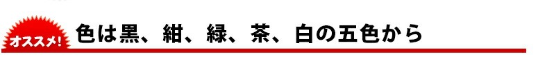 色は黒、紺、緑、茶、白の五色から