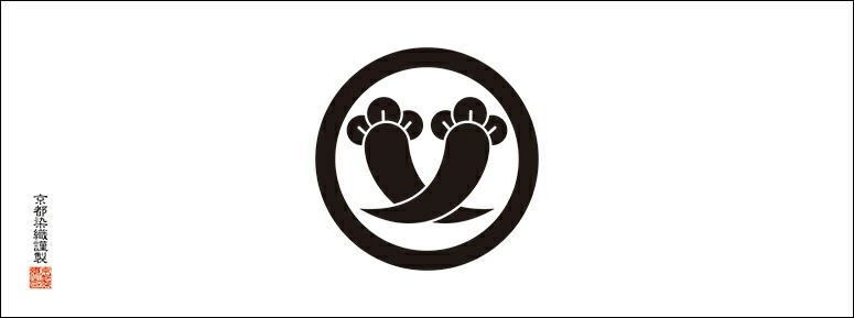 家紋手ぬぐい【丁字（ちょうじ）】丸に六つ丁字/丸に違い丁字